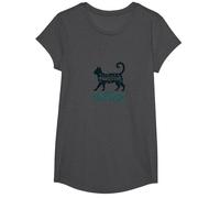 Pawsitive Mental Cattitud: Extravagante Amante de los Gatos Camiseta, Niñas, Jaspeado Oscuro, Grande