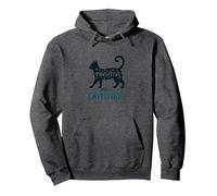 Pawsitive Mental Cattitud: Extravagante Amante de los Gatos Sudadera con Capucha, Unisex para Adultos, Jaspeado Oscuro, XL
