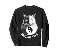 Pawsitive Vibes Divertido Amante de Gatos Yoga Profesor Yin Tang Zen Sudadera