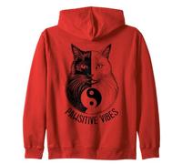 Pawsitive Vibes Divertido Amante de Gatos Yoga Profesor Yin Tang Zen Sudadera con Capucha