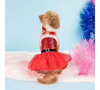 Pawsitively Adorable atuendo para mascotas, prepara a tus amigos peludos para las vacaciones con esta bonita falda y tocado a juego (XL)