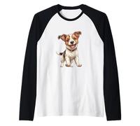 Pawsitively Adorable: ¡Un Tributo a Jack Russell Joy! Camiseta Manga Raglan