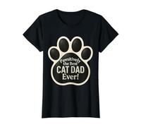 Pawsitively, el Mejor Juego de Palabras Divertido de papá con Gatos para el Día del Padre Camiseta gráfica económica, Mujer, Negro, S