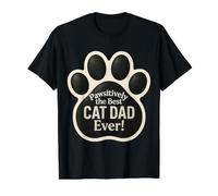 Pawsitively, el Mejor Juego de Palabras Divertido de papá con Gatos para el Día del Padre Camiseta gráfica económica, Hombre, Negro, S