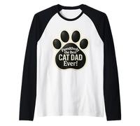 Pawsitively, el mejor juego de palabras divertido de papá con gatos para el Día del Padre Camiseta Manga Raglan