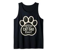 Pawsitively, el mejor juego de palabras divertido de papá con gatos para el Día del Padre Camiseta sin Mangas