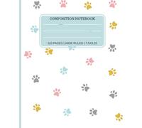 Pawsitively Purrfect Notebook: Cute Pastel Cat Paw Composition Book for Kids | 7.5 x 9.25 Wide-Ruled Journal - Ideal for School Notes, Doodling, or Cat-Themed Gift Giving