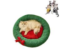 Pawsmas Christmas Tree Triangle Cat Cave Bed,Removable and Washable Winter Closed-Off Cat Bed,Soft Comfortable House Tent for Cats Dogs,Suitable for Cats to Sleep,Nap,Hide and Play (A-S)