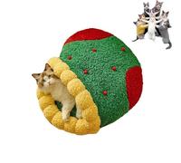 Pawsmas Christmas Tree Triangle Cat Cave Bed,Removable and Washable Winter Closed-Off Cat Bed,Soft Comfortable House Tent for Cats Dogs,Suitable for Cats to Sleep,Nap,Hide and Play (B-S)
