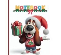 Pawsome Holiday Notebooks - Festive Note Taking & Doodling: Featuring a cute and very happy Basset Hound on the front cover | 120 pages | Each section ... for doodling and one side for note-taking