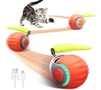 PawsomeFinds Juguete interactivo para gatos de interior, juguete automático inteligente de dos velocidades con cola, juguete recargable activado por movimiento para gatos adultos aburridos de interior