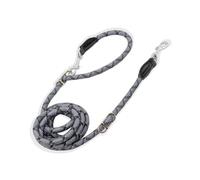 Pawstrip Correa de Perro Manos Libres, Correa Reflectante Multifuncional para Correr, Caminar y Entrenar, Correas Dobles Ajustables de Nailon para Perros pequeños, medianos y Grandes (Gris)