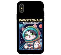Pawstronaut Reporting for Duty Cat Space Design Carcasa para iPhone X/XS