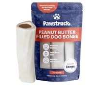Pawstruck Huesos de Perro Rellenos Grandes de 5 a 6 Pulgadas, Sabor a Mantequilla de maní, Fabricado en Estados Unidos, fémur Relleno de Larga duración para masticadores agresivos, golosinas dentales