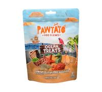 Pawtato Ocean Chuches para Perros Batata y Algas Marinas (10 x 140g) ❘ Golosinas Pequeñas Premios Entrenamiento, con 3 Tipos de Algas Marinas, Minerales y Espirulina, Deliciosas Chuches Veganas