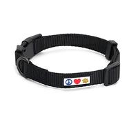 Pawtitas Collar para Perros Ideal para Adiestramiento, Cómodo y Duradero con Anillo de Metal para Etiqueta de Nombre - Negro S