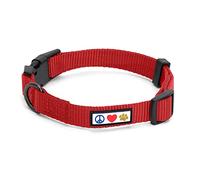 Pawtitas Collar para Perros Ideal para el Adiestramiento - Cómodo y Duradero con Anillo de Metal para Etiqueta de Nombre - Color Rojo XS