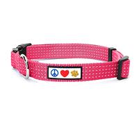 Pawtitas Collar para Perros Reflectante Adaptable | Ajustable y Resistente para Perro y Cachorro | Ideal para Entrenamiento | Color Rosa - Pequeño