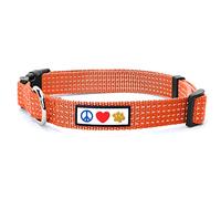 Pawtitas Collares para Perros Reflectante Adaptable | Collar Perro y Cachorro Ajustable y Resistente | Collar para Perros Ideal para Entrenamiento | Collar para Perro Color Naranja - Extra Pequeño