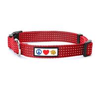 Pawtitas Collares para Perros Reflectante | Collar Perro y Cachorro Ajustable y Resistente | Collar para Perros Ideal para Entrenamiento | Collar para Perro Color Rojo - Mediano/Grande