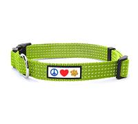 Pawtitas Collares para Perros Reflectante | Collar Perro y Cachorro Ajustable y Resistente | Collar para Perros Ideal para Entrenamiento | Collar para Perro Color Verde - Mediano/Grande