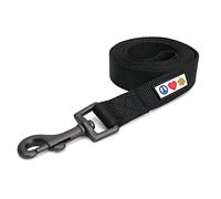 Pawtitas Correa para Perro 1.8 M de Color Sólido Con Mango Cómodo - Adiestramiento para Cachorros Pequeños/Extra Pequeños - Negra