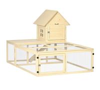 Pawut Hatch Clapier, Recinto para Bebederos de Animales, Villa para Conejos de 2 Niveles con Área de Correr, Rampa y Puertas con Cerradura, 151,5x97 cm