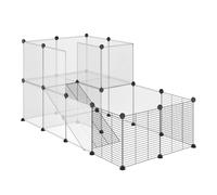 Pawut - Jaula Modular para Animales Pequeños, Diseño DIY, 27 Paneles, Color Negro, para Conejos, Chinchillas y Otros Animales Domésticos