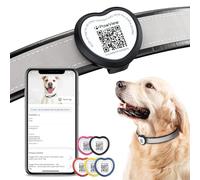 Pawview Etiqueta de identificación con código NFC y QR para mascotas, etiqueta de perro personalizada silenciosa, etiqueta de perro grabada deslizante con perfil de mascota en línea, etiqueta de