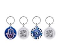 PawView Paquete de 2 etiquetas de identificación para collar de perro, etiqueta de resina impermeable para recuperación de mascotas perdidas, alertas de escaneo en tiempo real, perfil de mascota