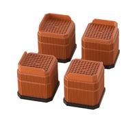 PawwJoy 4 elevadores de cama, resistentes, ligeros, antideslizantes, para patas de escritorio, mesa, silla, para sofás, muebles de oficina en casa, color marrón