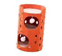 PawwJoy Casa de escalada de fieltro para gatos, multicapa, accesorio estable para mascotas, casa de juegos con bola colgante, para todas las edades, gatos, familia, 2 capas, color naranja