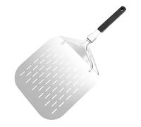 PawwJoy Levantador portátil de 25,4 cm para pizza, agarre cómodo, accesorios para horno de pizza, herramienta de transferencia de paletas de pizza, color plateado