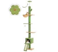 PAWZ Road Árbol de Cactus para Gatos de Piso a Techo con Altura Ajustable de 216 cm a 273 cm, Torre para Gatos con Amplio Espacio de Actividad con Hamaca y un condominio