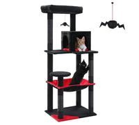 PAWZ Road Árbol de gato de 143 cm para gatos de interior con marco de metal, torre para gatos de interior con casa de condominio de 2 puertas, centro de actividades de varios niveles de 56.3 pulgadas