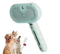 Pawzium Pets, Self-Cleaning Spray Cat Brush for Shedding, 3 in 1 Pet Steam Brush for Cat Dog Long Short Haired, Water Mist Hair Removal Comb, for Dogs and Cats, Remove Tangled (Green #1)