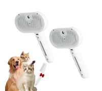 Pawzium Pets, Self-Cleaning Spray Cat Brush for Shedding, 3 in 1 Pet Steam Brush for Cat Dog Long Short Haired, Water Mist Hair Removal Comb, for Dogs and Cats, Remove Tangled (White #2)