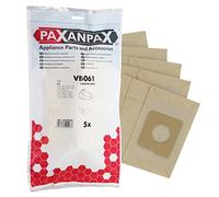 Paxanpax VB061 VB061-Bolsas de vacío compatibles con LG 'TB33/TB34/TB39' Extron, Passion, Turbo Hitachi CV3200 Series (Paquete de 5), Papel, Brown