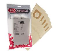 Paxanpax VB290 VB290-Bolsas de vacío compatibles para Hoover H4/H18 1,2,3, Turbopower Junior, Turbomaster, Turbolite Series (5 Unidades), Papel, marrón