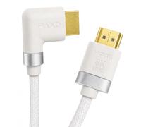 PAXO 8K Gaming HDMI 2.1 Cable 90°, 1 m, ángulo blanco, Ultra High Speed 48 Gbps certificado, 8 K @ 60 Hz, 4 K @ 120 Hz, compatible con PS5, Xbox Series X/S