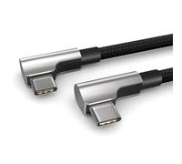 PAXO Cable USB C a USB C de 0,5 m, cable de carga rápida 100W Power Delivery 20V/5A PD 3.0, 10 Gbps - cable de datos de alta velocidad USB 3.2 Gen2x1, enchufe acodado, negro