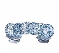 Paxos - Juego de platos de 18 piezas de cerámica, 6 plazas en 2 diseños diferentes