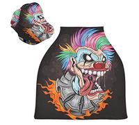 Payaso Arcoíris Pelo Colorido Joker Obra De Arte La Lactancia Materna Enfermería Cubierta Asiento de Coche de Bebé con Dosel Transpirable Carros de La Compra Cubierta para Bebé