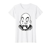 Payaso Chicano Payaso Blackwork Minimal Camiseta gráfica económica, Mujer, Blanco, S