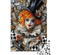 Payaso Circo Vintage Arte Puzzle de 1000 Piezas Papel Puzzle para Adultos Estilo Creativo Relajación Enfoque Decoración Familiar Regalo 52x38cm/1000pcs