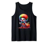 Payaso Colorido con diseño de Calabaza de Halloween Camiseta sin Mangas