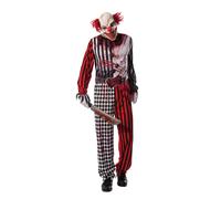 Payaso Malvado Disfraz para Hombre Terror Horror Lujo Adulto + Máscara