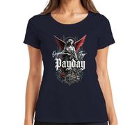 Payday - Camiseta para mujer con diseño de ángel con alas rojas, azul marino, 3XL