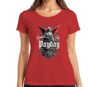 Payday - Camiseta para mujer con diseño de ángel con alas rojas, rojo, 3XL