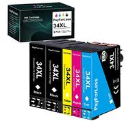 PayForLess 34XL Cartuchos de Tinta para Epson 34 XL Multipack Compatible con Epson Workforce Pro WF-3720DWF WF-3725DWF WF-3720 WF-3725 WF3720 WF3725 (2 Negro,1 Cian,1 Magenta,1 Amarillo)